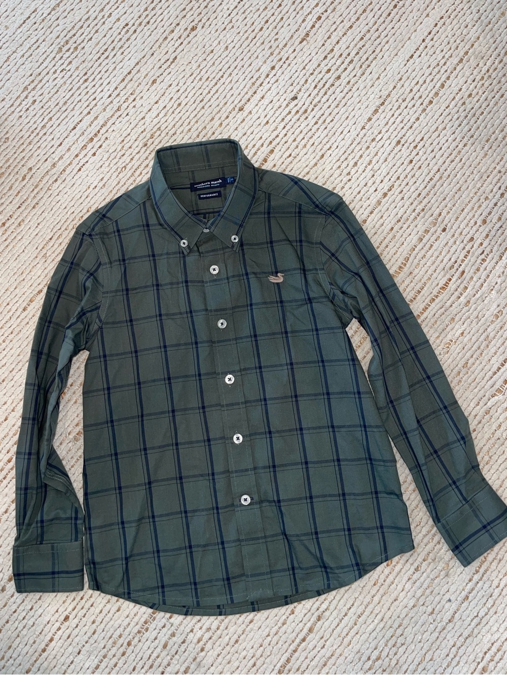 Southern Marsh performance plaid button down
